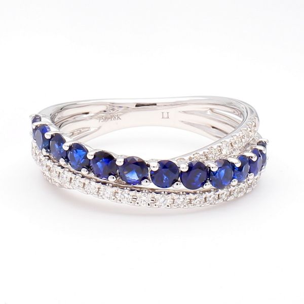 DeScenza Collection Diamond and Sapphire Ring DeScenza Diamonds Boston, MA