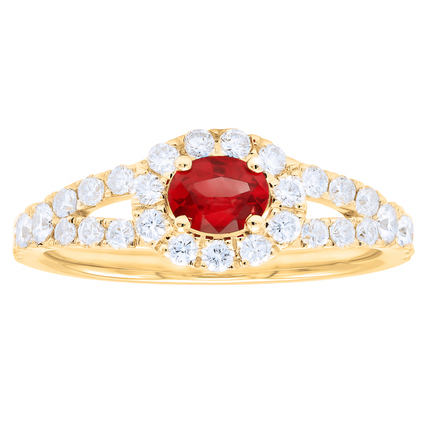 DeScenza Collection Diamond and Ruby Ring DeScenza Diamonds Boston, MA