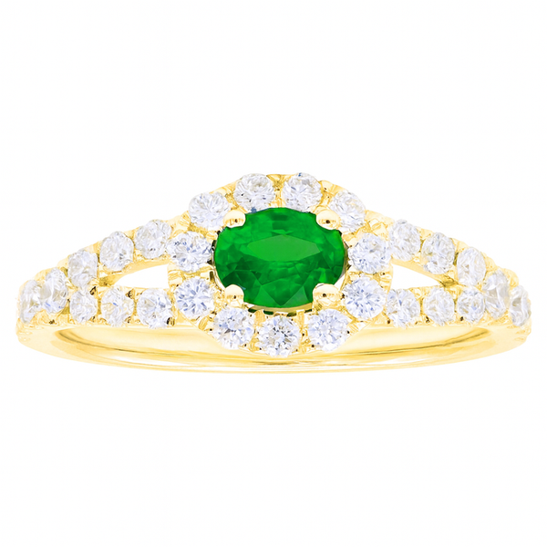 DeScenza Collection Diamond and Emerald Ring DeScenza Diamonds Boston, MA