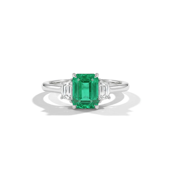 DeScenza Collection Diamond and Emerald Ring DeScenza Diamonds Boston, MA