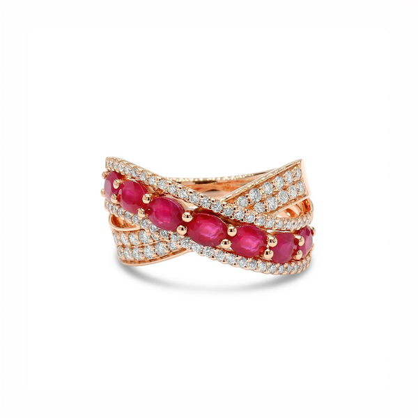 DeScenza Collection Diamond and Ruby Ring DeScenza Diamonds Boston, MA