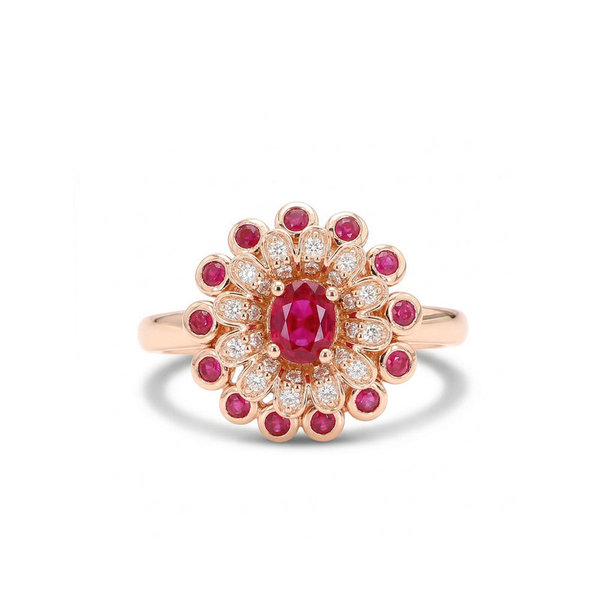 DeScenza Collection Diamond and Ruby Ring DeScenza Diamonds Boston, MA