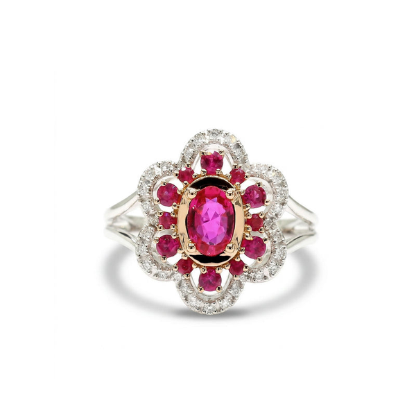 DeScenza Collection Diamond and Ruby Ring DeScenza Diamonds Boston, MA