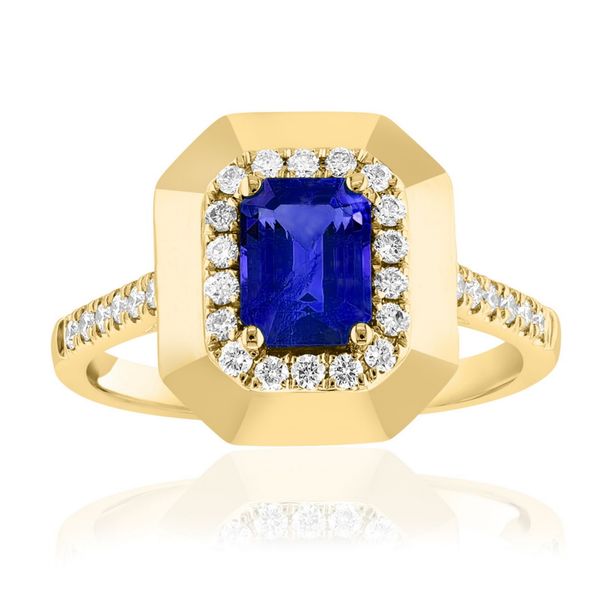 DeScenza Collection Diamond and Sapphire Ring DeScenza Diamonds Boston, MA