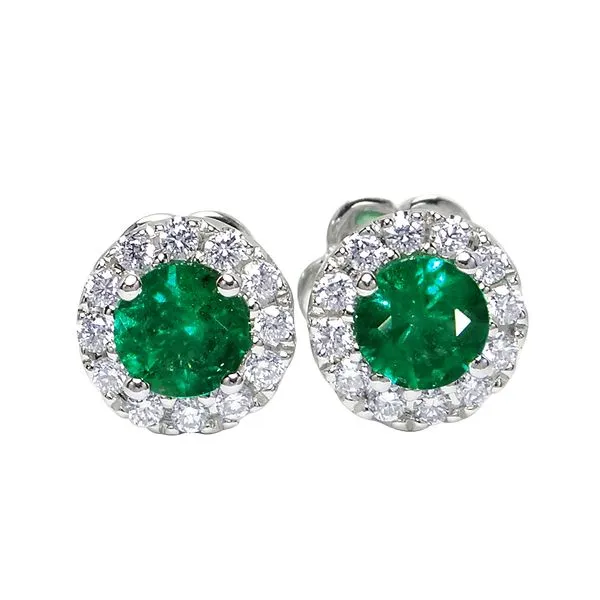DeScenza Collection Emerald and Diamond Earrings DeScenza Diamonds Boston, MA