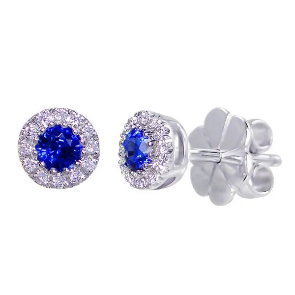 DeScenza Collection Sapphire and Diamond Cluster Earrings similar item image