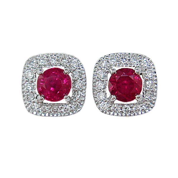 DeScenza Collection Diamond and Ruby Earrings DeScenza Diamonds Boston, MA