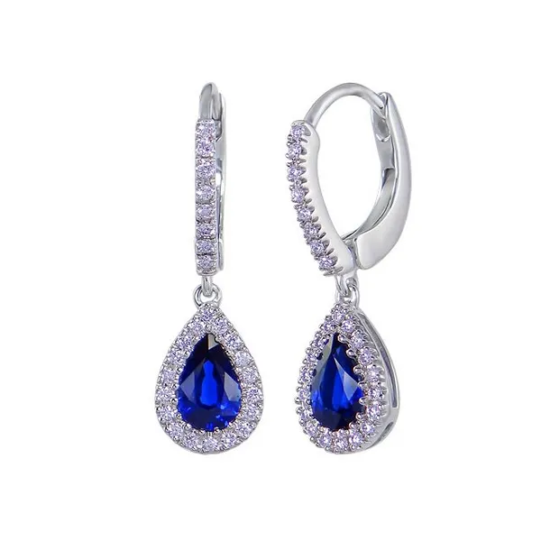 Sapphire and Diamond Earrings DeScenza Diamonds Boston, MA