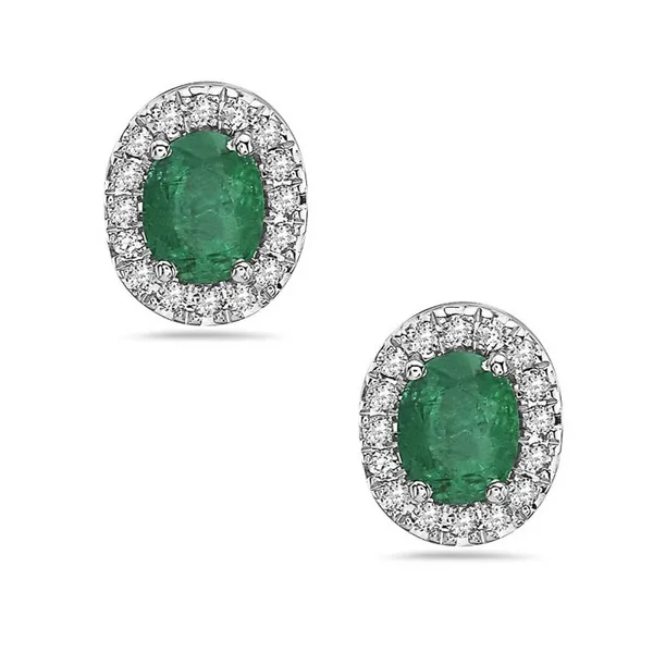 DeScenza Collection Diamond and Emerald Earrings DeScenza Diamonds Boston, MA