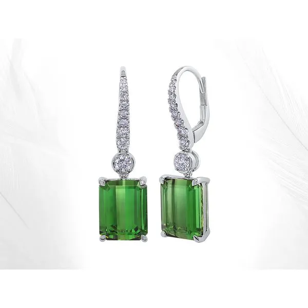 DeScenza Collection Tourmaline and Diamond Earrings Image 2 DeScenza Diamonds Boston, MA