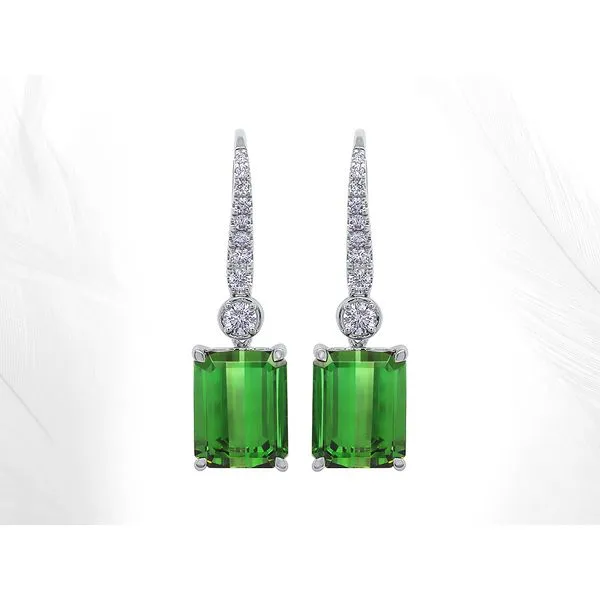 DeScenza Collection Tourmaline and Diamond Earrings DeScenza Diamonds Boston, MA
