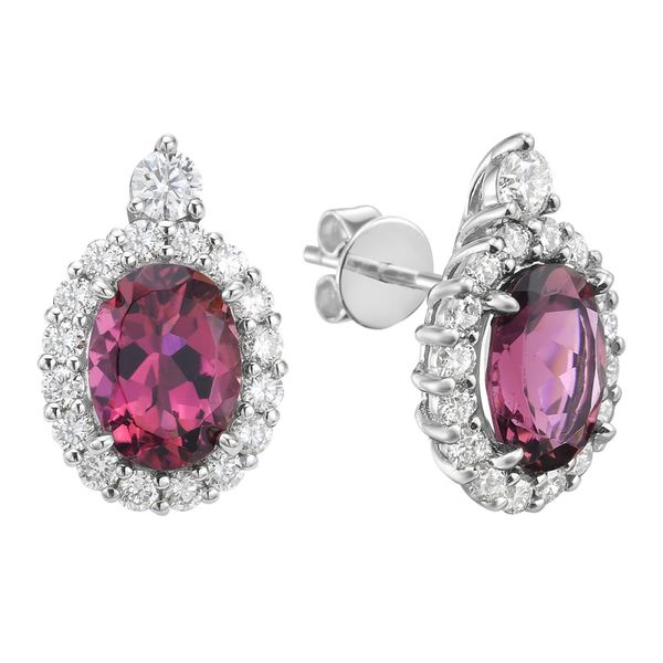 DeScenza Collection Diamond and Pink Tourmaline Earrings DeScenza Diamonds Boston, MA