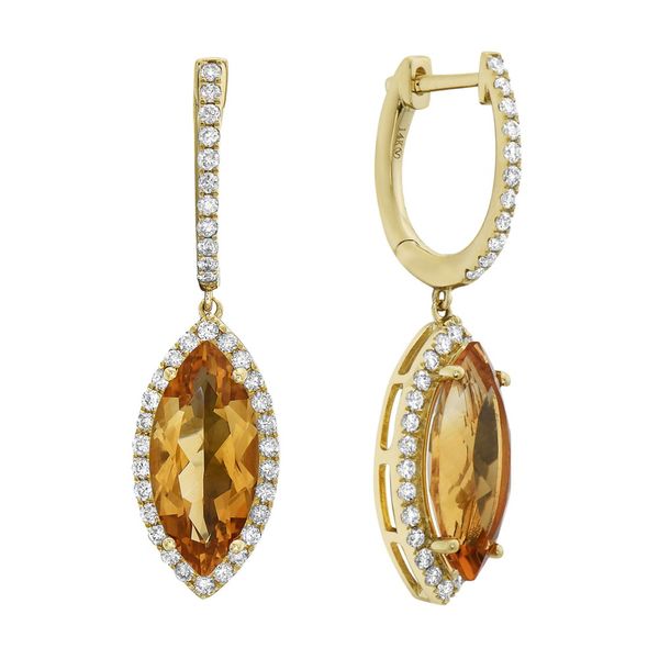 DeScenza Collection Diamond and Citrine Earrings DeScenza Diamonds Boston, MA