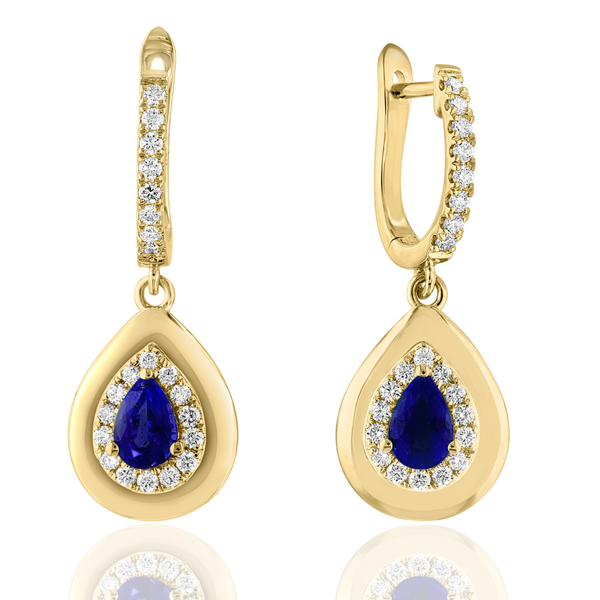 DeScenza Collection Diamond and Sapphire Earrings DeScenza Diamonds Boston, MA