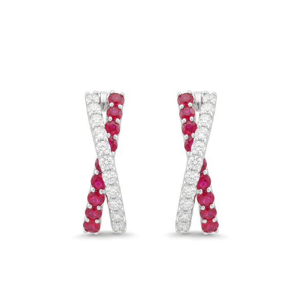 DeScenza Collection Diamond and Ruby Earrings DeScenza Diamonds Boston, MA