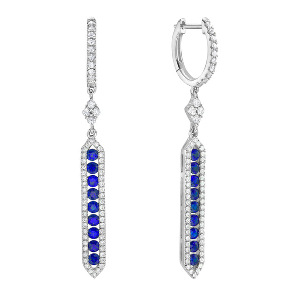 DeScenza Collection Diamond and Sapphire Earrings DeScenza Diamonds Boston, MA