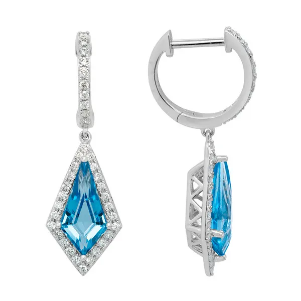 Blue Topaz and Diamond Earrings DeScenza Diamonds Boston, MA