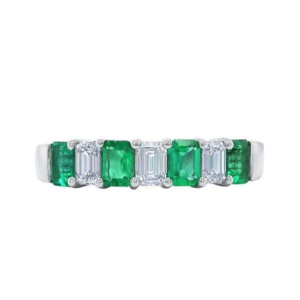 Emerald and Diamond Band DeScenza Diamonds Boston, MA