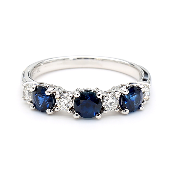 DeScenza Collection Diamond and Sapphire Band DeScenza Diamonds Boston, MA