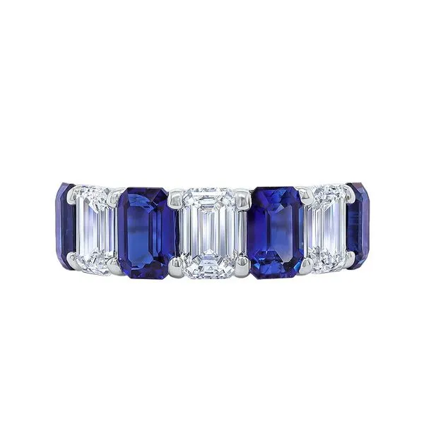 DeScenza Collection Sapphire and Diamond Band DeScenza Diamonds Boston, MA