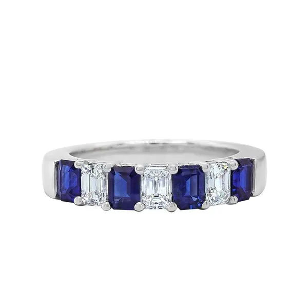 DeScenza Collection Sapphire and Diamond Band DeScenza Diamonds Boston, MA