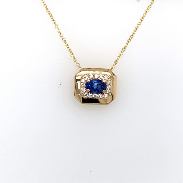 DeScenza Collection Diamond and Sapphire Necklace DeScenza Diamonds Boston, MA
