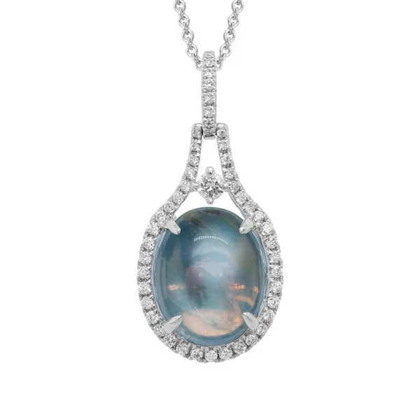 Moonstone and Diamond Pendant DeScenza Diamonds Boston, MA