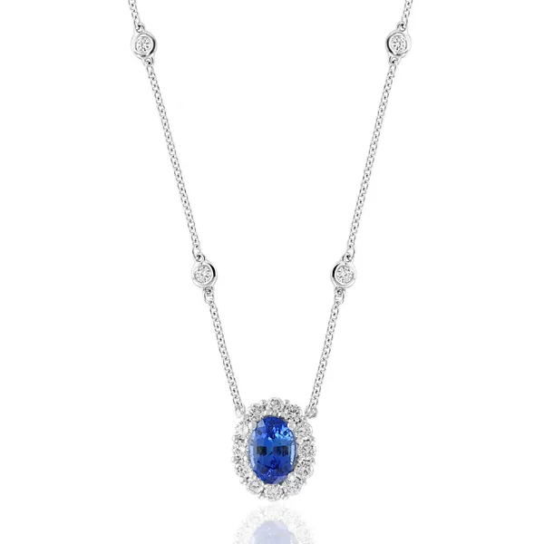 DeScenza Collection Diamond and Sapphire Necklace DeScenza Diamonds Boston, MA