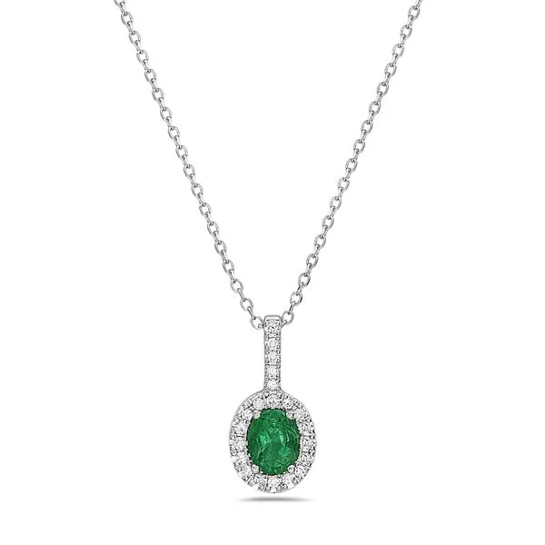 DeScenza Collection Emerald and Diamond Necklace DeScenza Diamonds Boston, MA