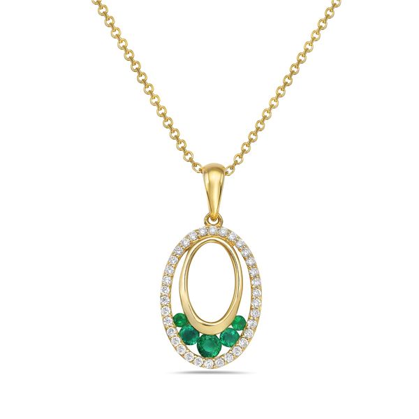 DeScenza Collection Emerald and Diamond Necklace DeScenza Diamonds Boston, MA