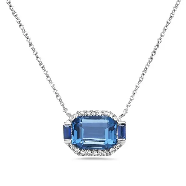 DeScenza Collection Diamond and Blue Topaz Necklace DeScenza Diamonds Boston, MA