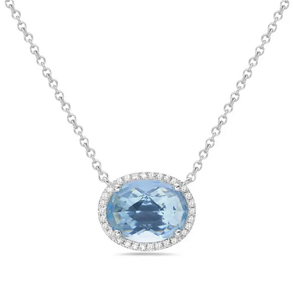 DeScenza Collection Diamond and Blue Topaz Necklace DeScenza Diamonds Boston, MA