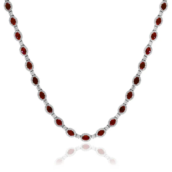 DeScenza Collection Diamond and Ruby Necklace DeScenza Diamonds Boston, MA