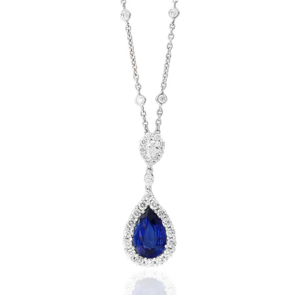 DeScenza Collection Diamond and Sapphire necklace DeScenza Diamonds Boston, MA