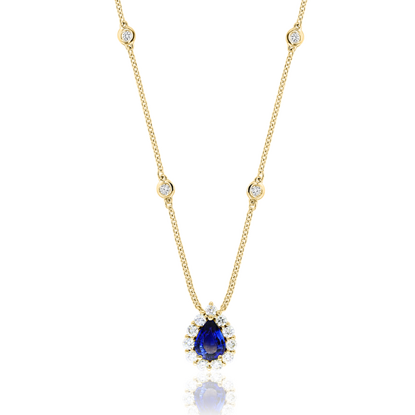 DeScenza Collection Diamond and Sapphire Necklace DeScenza Diamonds Boston, MA