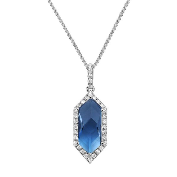 DeScenza Collection Diamond and Blue Topaz Necklace DeScenza Diamonds Boston, MA