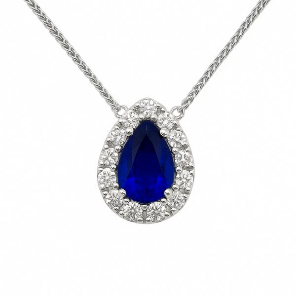 DeScenza Collection Diamond and Sapphire Necklace DeScenza Diamonds Boston, MA