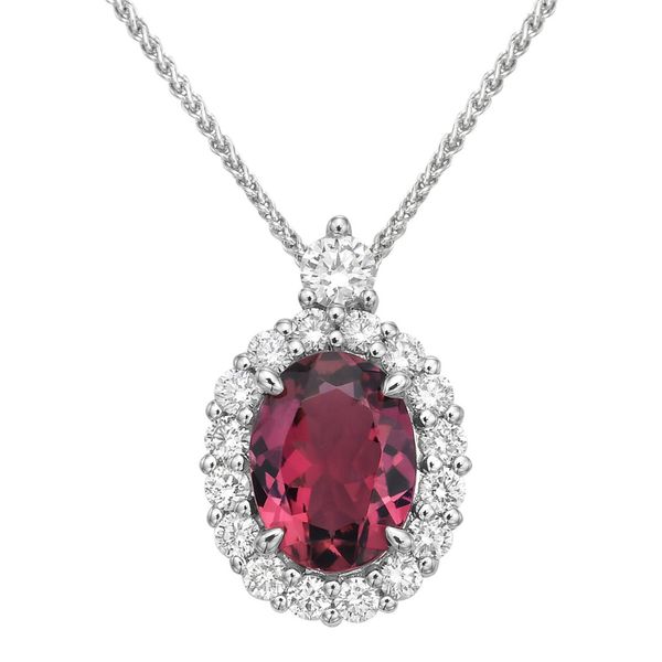 DeScenza Collection Diamond and Pink Tourmaline Necklace DeScenza Diamonds Boston, MA