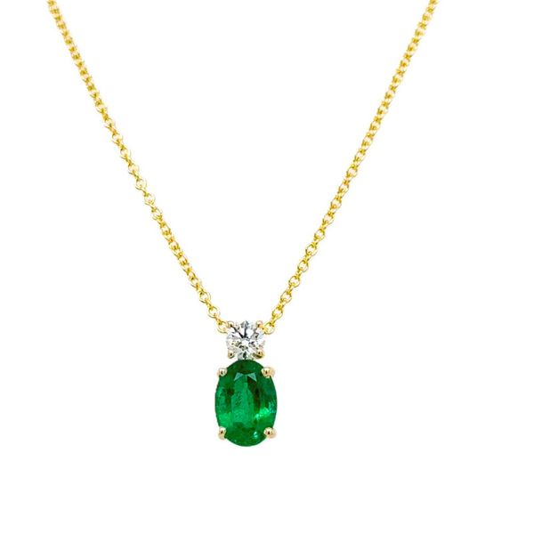 DeScenza Collection Diamond and Emerald Necklace DeScenza Diamonds Boston, MA