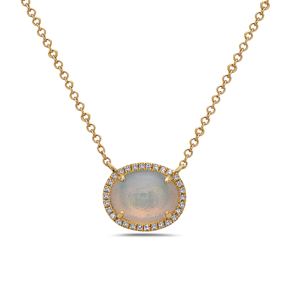 DeScenza Collection Diamond and Opal Necklace DeScenza Diamonds Boston, MA