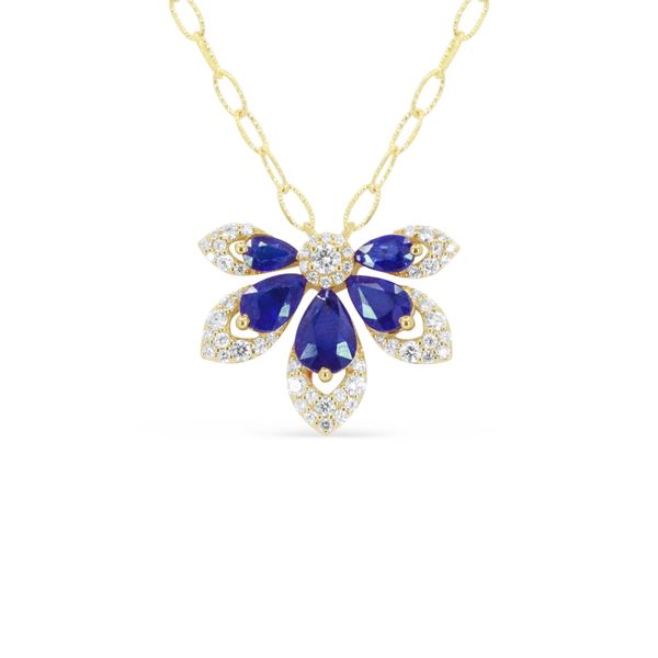DeScenza Collection Diamond and Sapphire Necklace DeScenza Diamonds Boston, MA