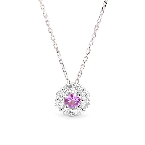 DeScenza Collection Diamond and Pink Sapphire Necklace DeScenza Diamonds Boston, MA
