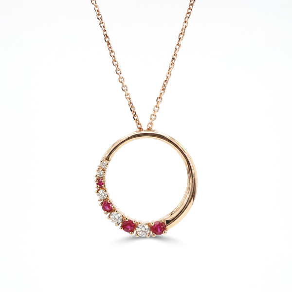 DeScenza Collection Diamond and Ruby Necklace DeScenza Diamonds Boston, MA