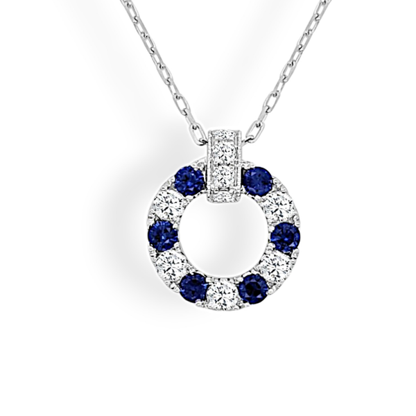 Frederic Sage Diamond and Sapphire Necklace DeScenza Diamonds Boston, MA