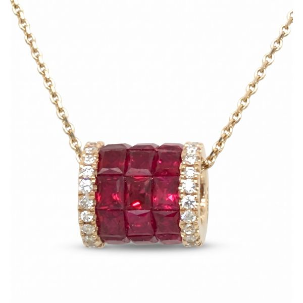 DeScenza Collection Diamond and Ruby Necklace DeScenza Diamonds Boston, MA