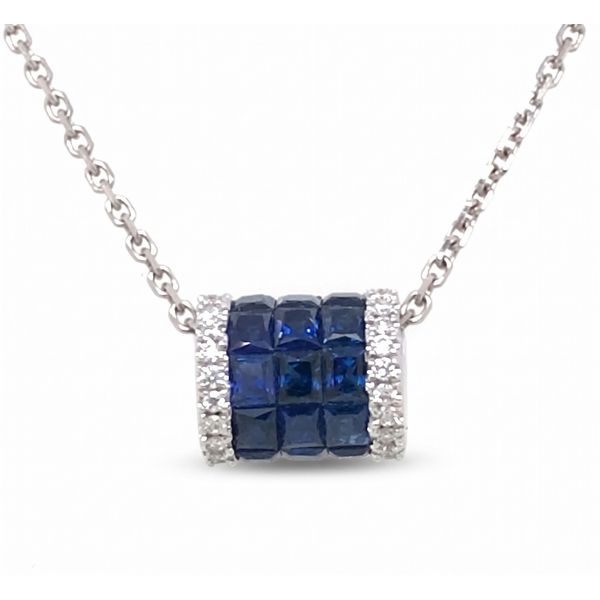 DeScenza Collection Diamond and Sapphire Necklace DeScenza Diamonds Boston, MA