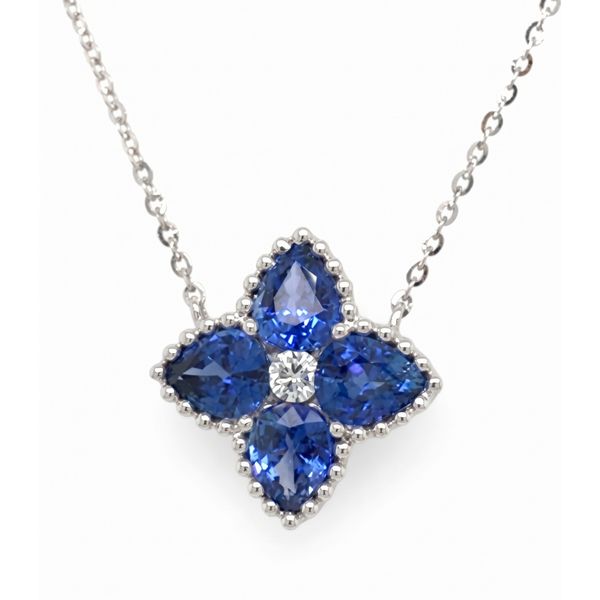 DeScenza Collection Diamond and Sapphire Necklace DeScenza Diamonds Boston, MA