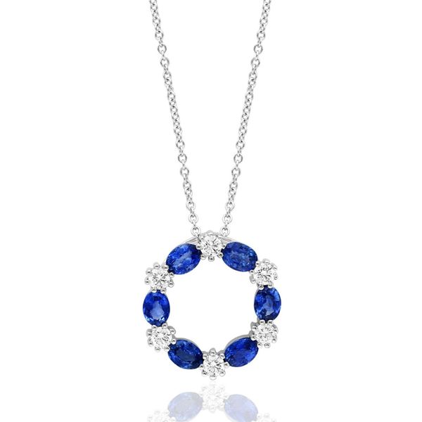 DeScenza Collection Diamond and Sapphire Necklace DeScenza Diamonds Boston, MA