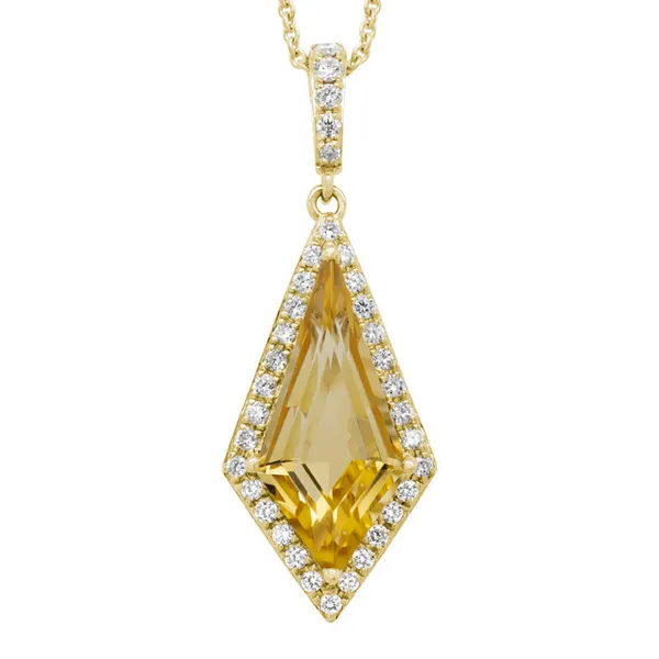 DeScenza Collection Citrine and Diamond Necklace DeScenza Diamonds Boston, MA
