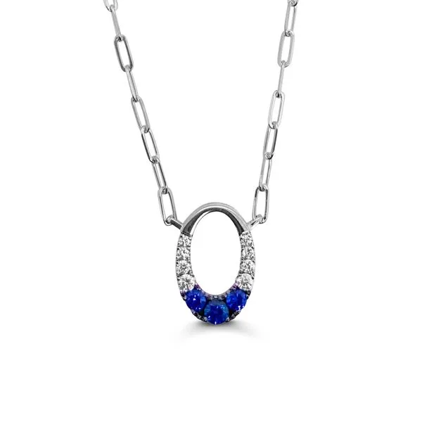 Frederic Sage Sapphire and Diamond Necklace DeScenza Diamonds Boston, MA